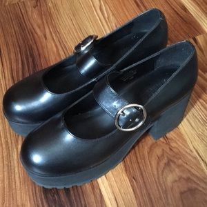 Black platform Mary Janes from DollsKill Current Mood